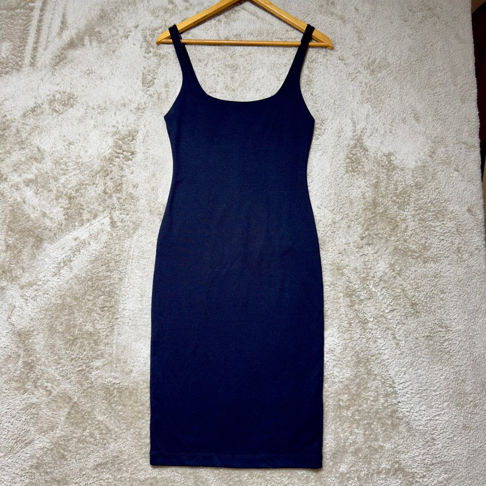 Zara Dress Womens Medium Black Trafaluc Bodycon Midi Scoop Neck Sleeveless Tank